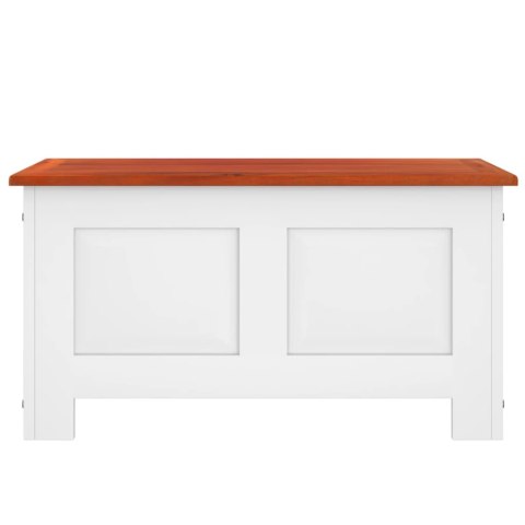 SKRZYNIA Z POKRYWĄ BRĄZOWO-BIAŁA LITE DREWNO AKACJOWE