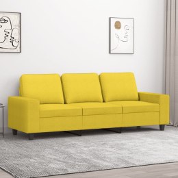 SOFA 3-OSOBOWA JASNOŻÓŁTA 180CM TAPICEROWANA TKANINĄ