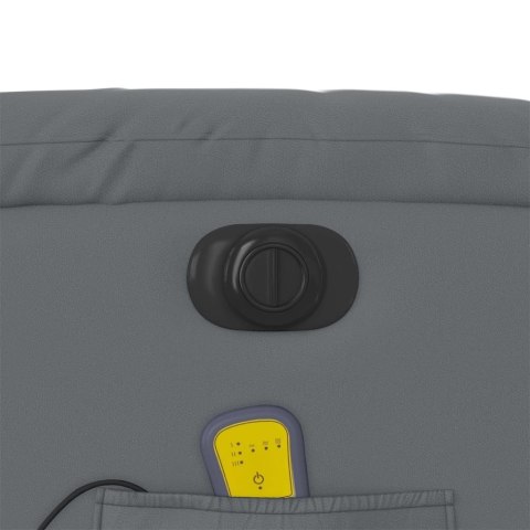 ROZKŁADANY FOTEL MASUJĄCY ELEKTRYCZNY SZARY SZTUCZNA SKÓRA