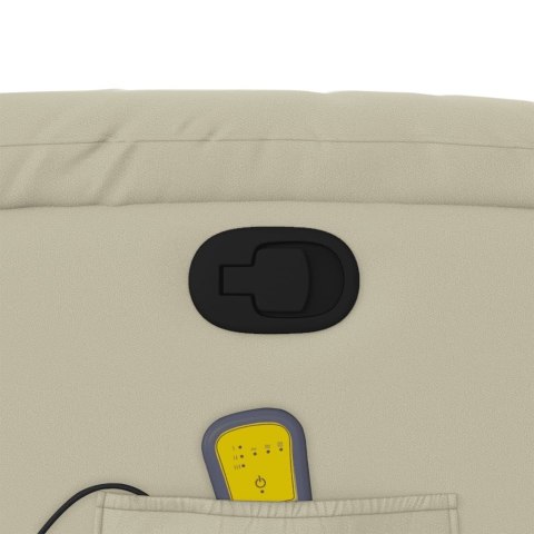 ROZKŁADANY FOTEL MASUJĄCY KREMOWE SZTUCZNA SKÓRA