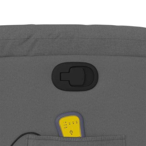 PODNOSZONY FOTEL MASUJĄCY ROZKŁADANY CIEMNOSZARY TKANINA