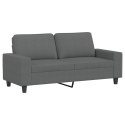 SOFA 2-OSOBOWA CIEMNOSZARA 140CM TAPICEROWANA TKANINĄ