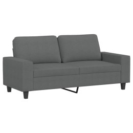 SOFA 2-OSOBOWA CIEMNOSZARA 140CM TAPICEROWANA TKANINĄ