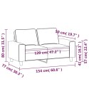 SOFA 2-OSOBOWA KOLOR TAUPE 120CM TAPICEROWANA TKANINĄ