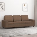 SOFA 3-OSOBOWA BRĄZOWA 180CM TAPICEROWANA TKANINĄ