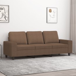 SOFA 3-OSOBOWA BRĄZOWA 180CM TAPICEROWANA TKANINĄ