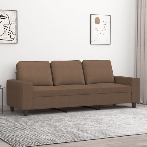 SOFA 3-OSOBOWA BRĄZOWA 180CM TAPICEROWANA TKANINĄ