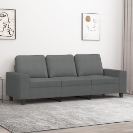 SOFA 3-OSOBOWA CIEMNOSZARA 180CM TAPICEROWANA TKANINĄ