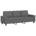 SOFA 3-OSOBOWA CIEMNOSZARA 180CM TAPICEROWANA TKANINĄ