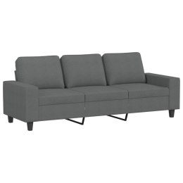 SOFA 3-OSOBOWA CIEMNOSZARA 180CM TAPICEROWANA TKANINĄ