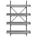 4-POZIOMOWY REGAŁ NA KSIĄŻKI SZARY DĄB SONOMA 100X33X145,5CM