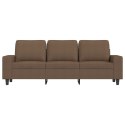 SOFA 3-OSOBOWA BRĄZOWA 180CM TAPICEROWANA TKANINĄ