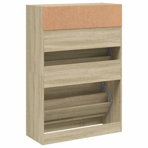 SZAFKA NA BUTY Z 2 UCHYLANYMI SZUFLADAMI DĄB SONOMA