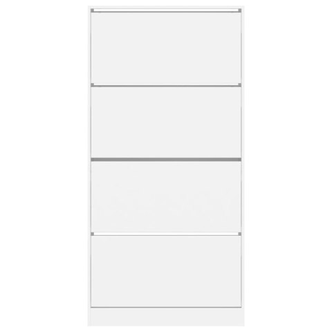 SZAFKA NA BUTY Z 4 UCHYLANYMI SZUFLADAMI BIAŁA 80X21X163,5CM