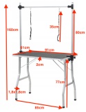 STÓŁ GROOMERSKI TRYMERSKI WETERYNARYJNY REGULOWANY 2 SMYCZE PIES