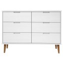 KOMODA MOLDE BIAŁA 113X40X80CM LITE DREWNO SOSNOWE