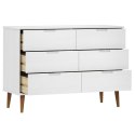 KOMODA MOLDE BIAŁA 113X40X80CM LITE DREWNO SOSNOWE