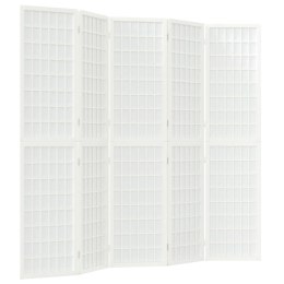 SKŁADANY PARAWAN 5-PANELOWY STYL JAPOŃSKI 200X170CM BIAŁY