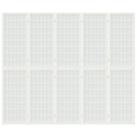 SKŁADANY PARAWAN 5-PANELOWY STYL JAPOŃSKI 200X170CM BIAŁY