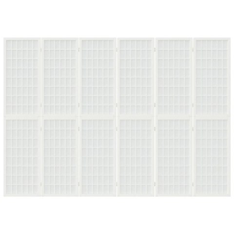 SKŁADANY PARAWAN 6-PANELOWY STYL JAPOŃSKI 240X170CM BIAŁY