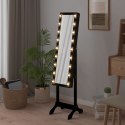 LUSTRO STOJĄCE Z SZAFKĄ NA BIŻUTERIĘ Z LED CZARNE 34X37X146CM