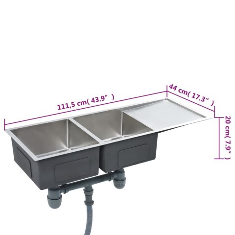 RĘCZNIE ROBIONY ZLEW KUCHENNY STAL NIERDZEWNA