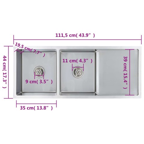 RĘCZNIE ROBIONY ZLEW KUCHENNY STAL NIERDZEWNA