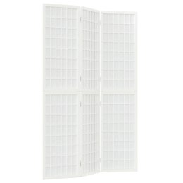 SKŁADANY PARAWAN 3-PANELOWY STYL JAPOŃSKI 120X170CM BIAŁY