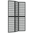 PARAWAN POKOJOWY SKŁADANY PRZEGRODA 3-PANELOWY STYL JAPOŃSKI CZARNY 120X170CM