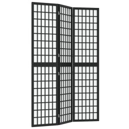 PARAWAN POKOJOWY SKŁADANY PRZEGRODA 3-PANELOWY STYL JAPOŃSKI CZARNY 120X170CM