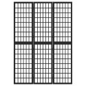 PARAWAN POKOJOWY SKŁADANY PRZEGRODA 3-PANELOWY STYL JAPOŃSKI CZARNY 120X170CM