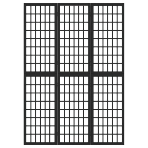 PARAWAN POKOJOWY SKŁADANY PRZEGRODA 3-PANELOWY STYL JAPOŃSKI CZARNY 120X170CM