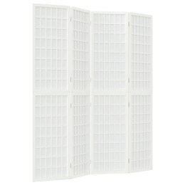 SKŁADANY PARAWAN 4-PANELOWY STYL JAPOŃSKI 160X170CM BIAŁY