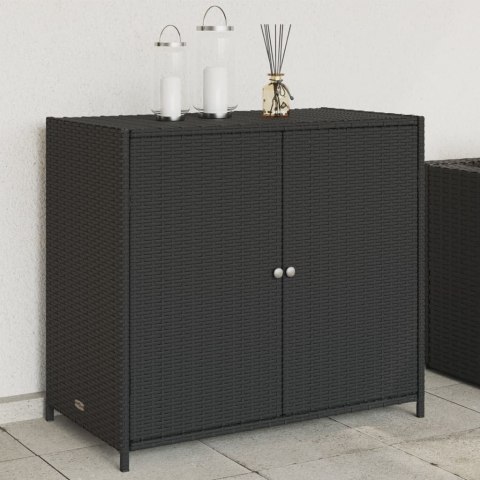 SZAFKA OGRODOWA CZARNA 83X45X76CM POLIRATTAN