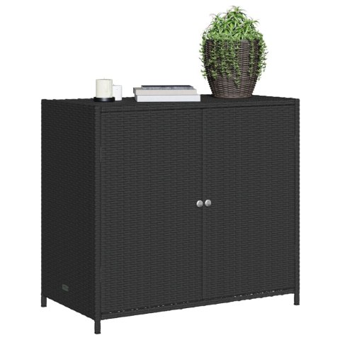 SZAFKA OGRODOWA CZARNA 83X45X76CM POLIRATTAN