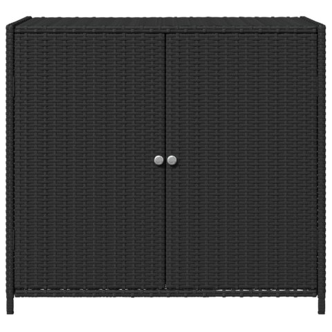 SZAFKA OGRODOWA CZARNA 83X45X76CM POLIRATTAN