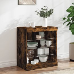 SZAFKA Z OŚWIETLENIEM LED PRZYDYMIONY DĄB 60,5X37X67CM
