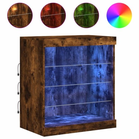SZAFKA Z OŚWIETLENIEM LED PRZYDYMIONY DĄB 60,5X37X67CM