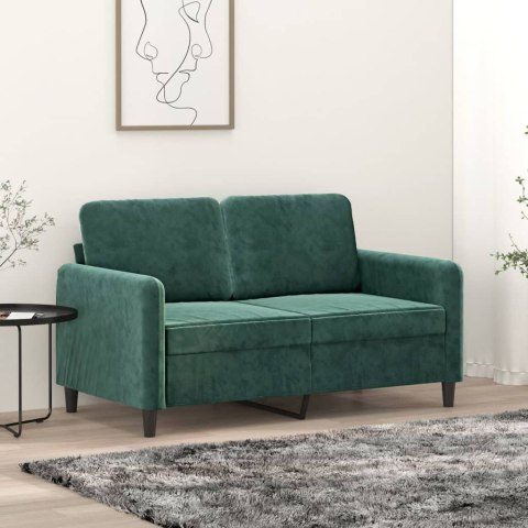 SOFA 2-OSOBOWA CIEMNOZIELONA 120CM TAPICEROWANA AKSAMITEM