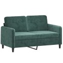 SOFA 2-OSOBOWA CIEMNOZIELONA 120CM TAPICEROWANA AKSAMITEM