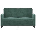 SOFA 2-OSOBOWA CIEMNOZIELONA 120CM TAPICEROWANA AKSAMITEM
