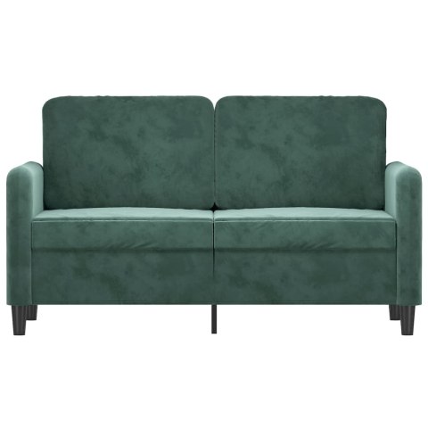 SOFA 2-OSOBOWA CIEMNOZIELONA 120CM TAPICEROWANA AKSAMITEM