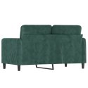 SOFA 2-OSOBOWA CIEMNOZIELONA 120CM TAPICEROWANA AKSAMITEM