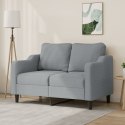 SOFA 2-OSOBOWA JASNOSZARA 120CM TAPICEROWANA TKANINĄ