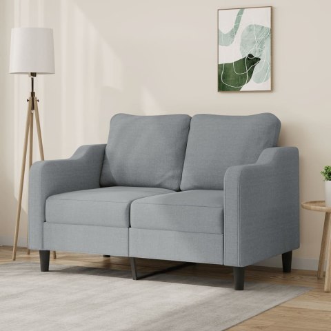 SOFA 2-OSOBOWA JASNOSZARA 120CM TAPICEROWANA TKANINĄ