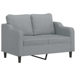 SOFA 2-OSOBOWA JASNOSZARA 120CM TAPICEROWANA TKANINĄ