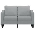SOFA 2-OSOBOWA JASNOSZARA 120CM TAPICEROWANA TKANINĄ