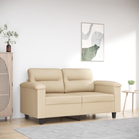 2-OSOBOWA SOFA KREMOWA 120CM TAPICEROWANA MIKROFIBRĄ