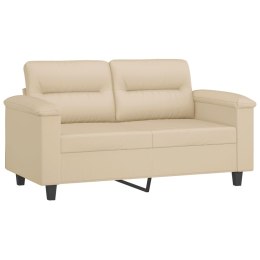 2-OSOBOWA SOFA KREMOWA 120CM TAPICEROWANA MIKROFIBRĄ