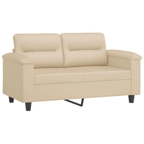 2-OSOBOWA SOFA KREMOWA 120CM TAPICEROWANA MIKROFIBRĄ